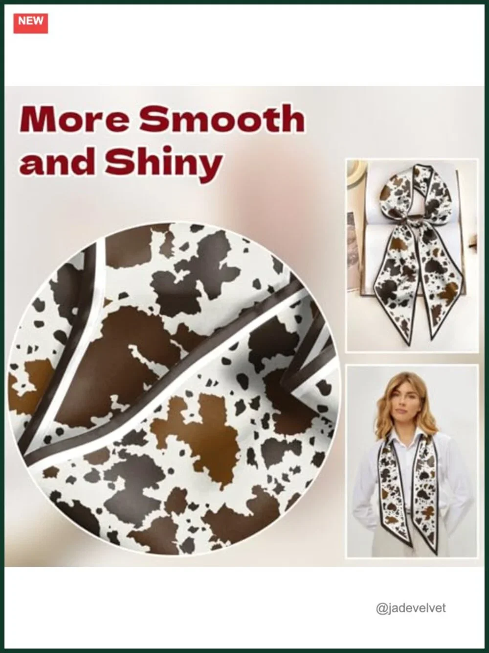 Satin Silk Feeling Fashion Scarf Long Thin Hair Neck Scarf